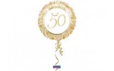 Folieballon goud 50 jaar (zonder helium)